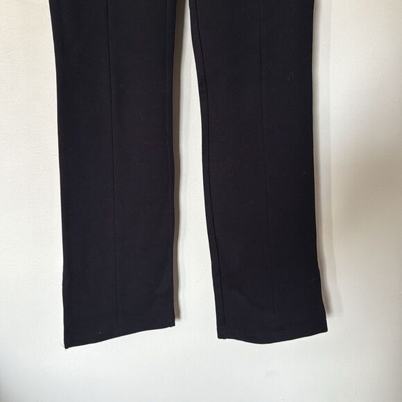 MNG Black Straight Leg Trousers Small High Waist Slit Hem Work Pants - Picture 3 of 8